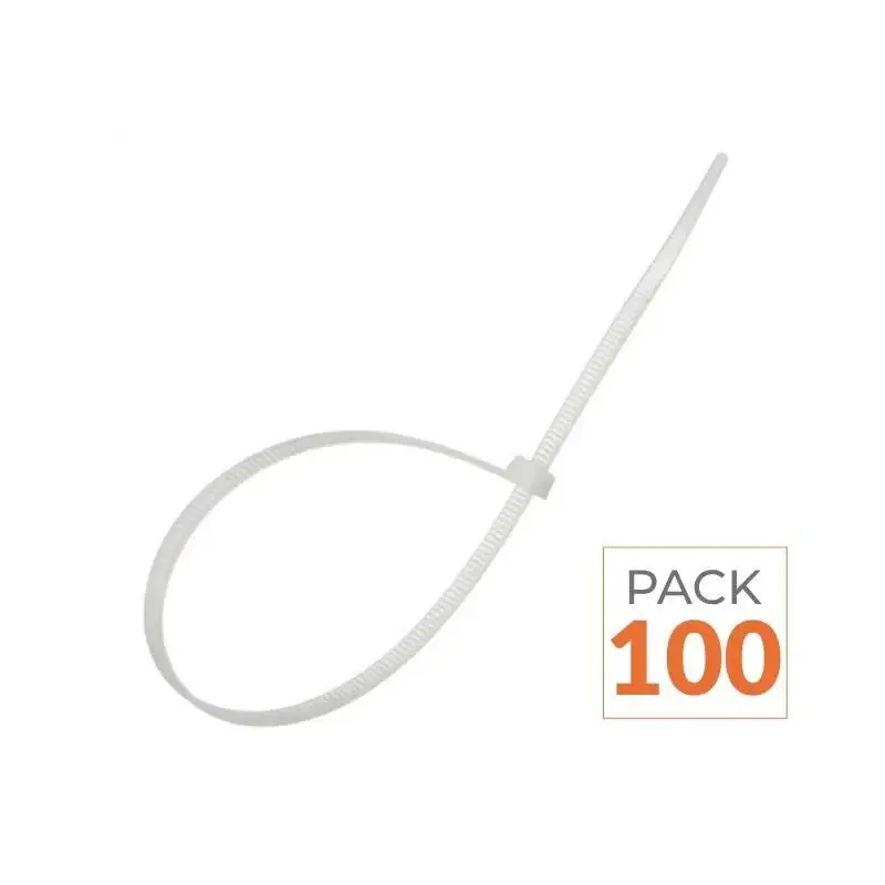 Serre-câbles 100 x 3,5mm Blanc - Pack de 100 Acheter En Ligne