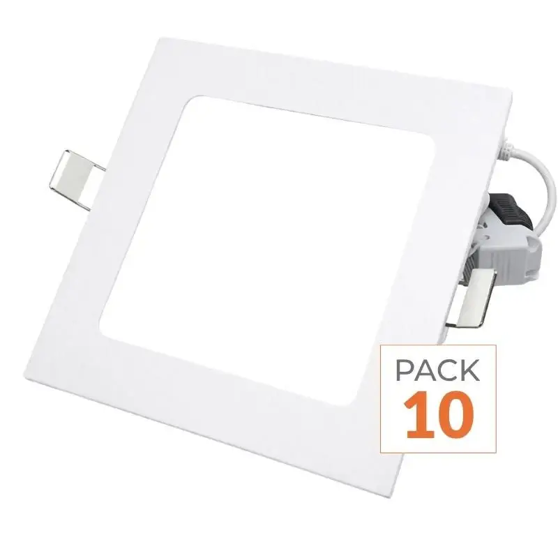 Meilleure Vente Spot LED Extra Plat Carré 24W Blanc - Pack de 10