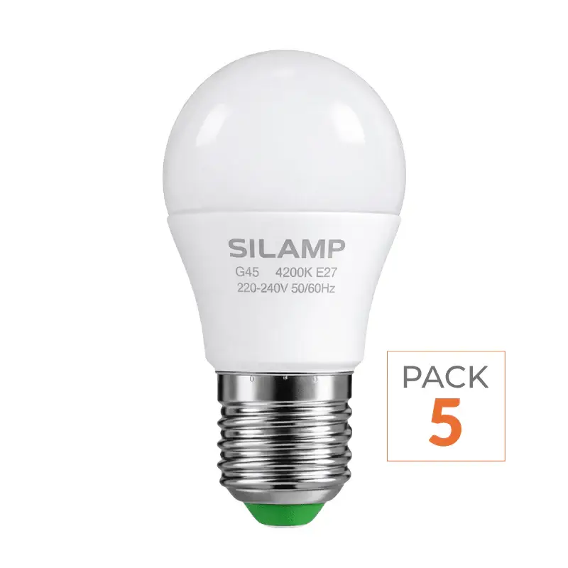 Satisfait Ou Remboursé Ampoule LED E27 6W 220V G45 220° - Pack de 5