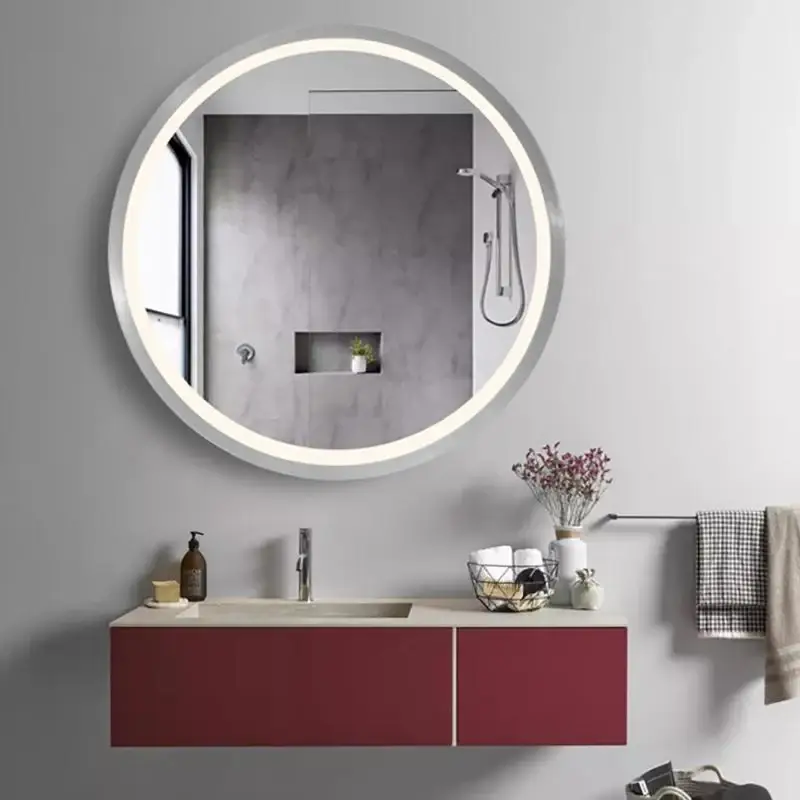 Nouvel Arrivage Miroir LED Rond 32W 80cm avec Capteur Infrarouge Cadre Alu pour Salle de Bain