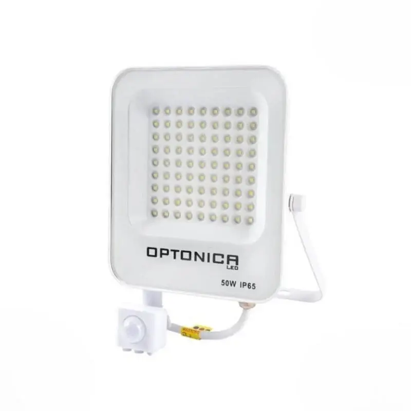 Paiement Sécurisé Projecteur LED Extérieur 50W IP65 BLANC avec Détecteur de Mouvement Crépusculaire