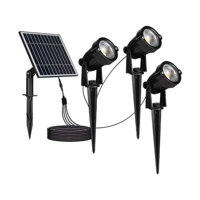 Spots à piquer LED Solaires Noirs 1,2W IP65 (Lot de 3) Seulement Aujourd'hui