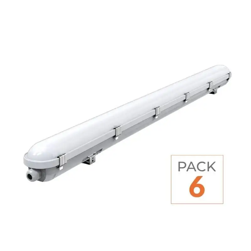 Offre Exclusive Réglette LED 120cm Étanche CCT 22/28/34/40W avec détecteur - 3000K/4000K/6500K - Pack de 6