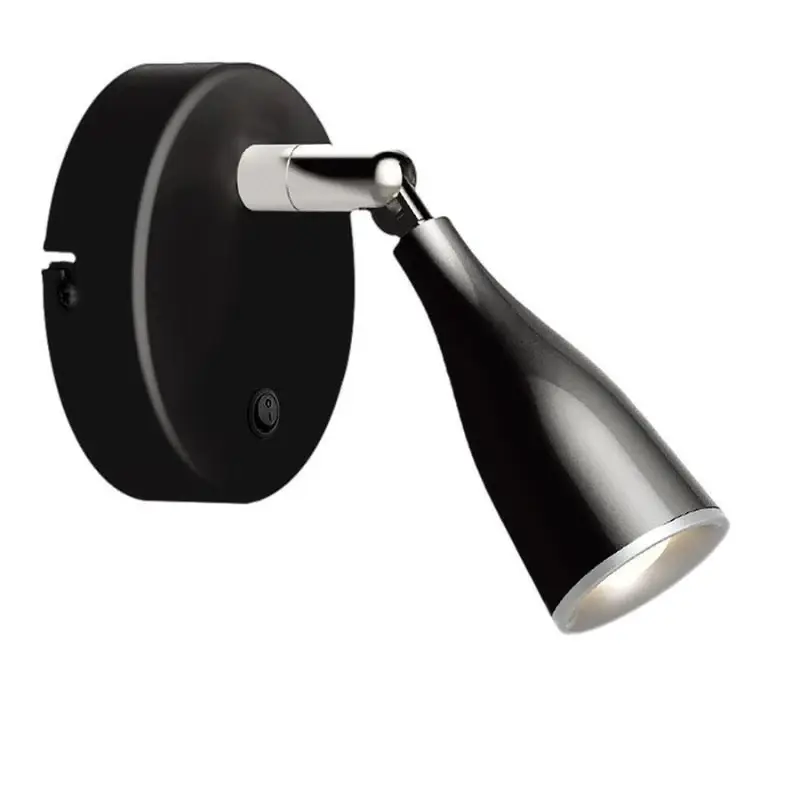 Lampe Murale 4.5W avec Interrupteur Noir/Argent Offre Spéciale