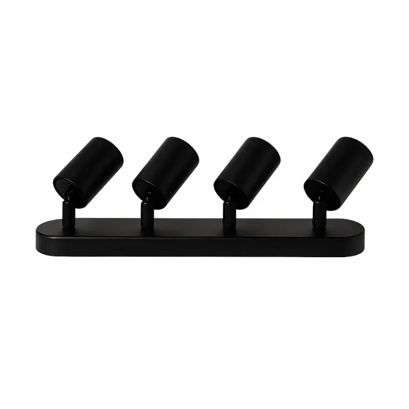 Plafonnier 4 Spots Orientables Alu Noir pour Ampoule GU10 Commander Maintenant
