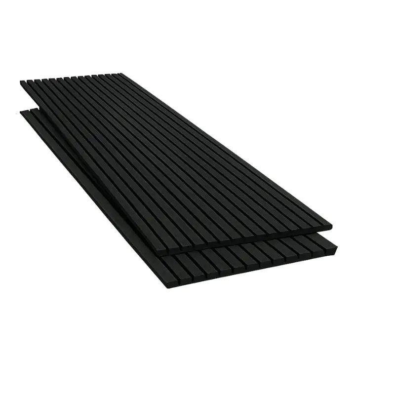 Seulement Aujourd'hui Lot de 2 Panneaux Acoustiques Muraux Bois 240x60x2,2cm - Couleur Noir avec Fond Noir