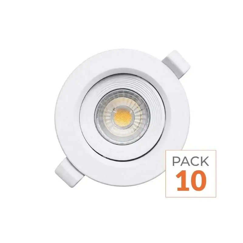 Vente Flash Spot LED Encastrable 7W CCT 38° Orientable - 3000K/4000K/6000K - Pack de 10