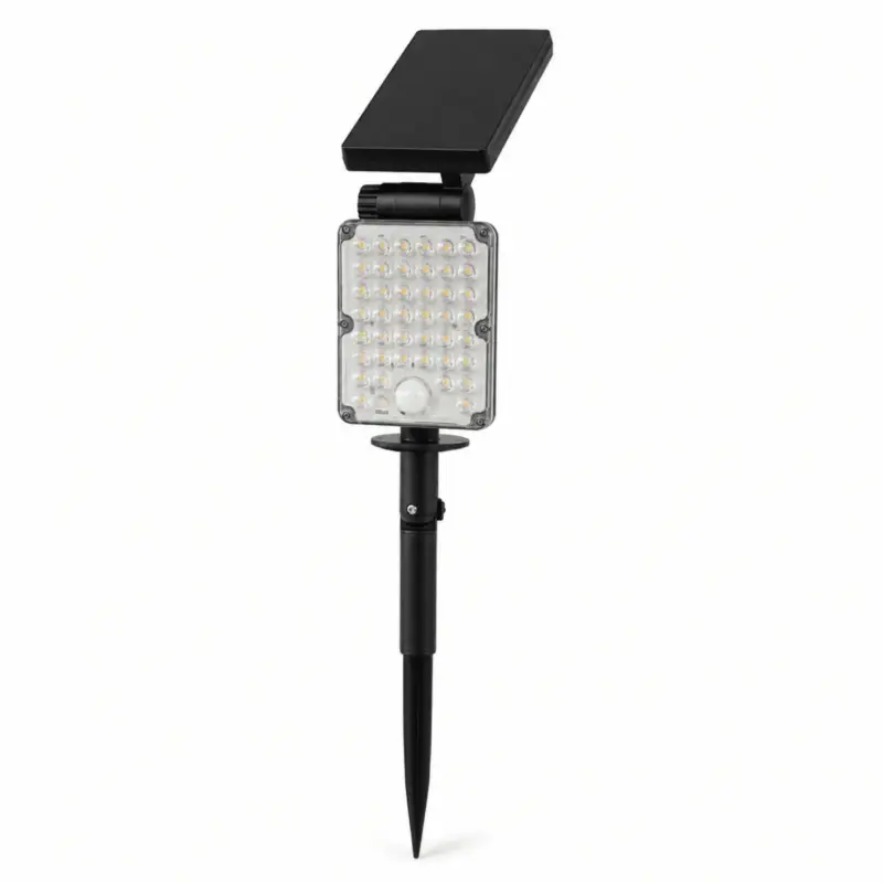 Spot LED Extérieur à Piquer IP65 Solaire 8W 1150lm 144lm/W avec Détecteur CCT 3000K - 4000K - 6500K Meilleur Prix