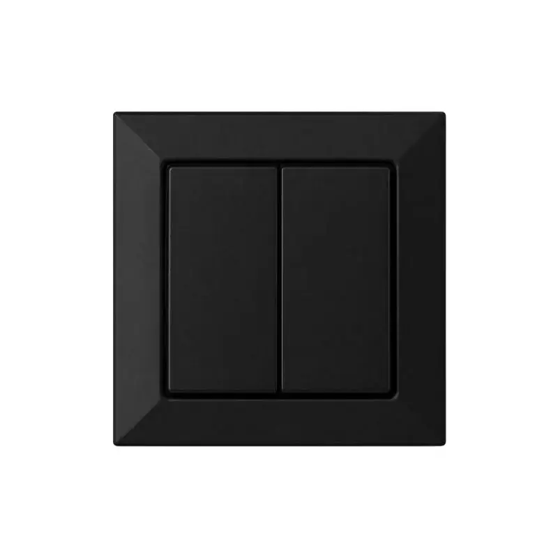 Interrupteur Mural Double Encastré 10A – Noir mat Nouvel Arrivage
