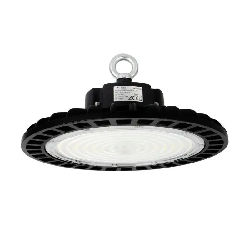 Cloche LED industrielle UFO 100W 175lm/W 120° IP65 CRI80 Noir DALI-2 Dernier Modèle