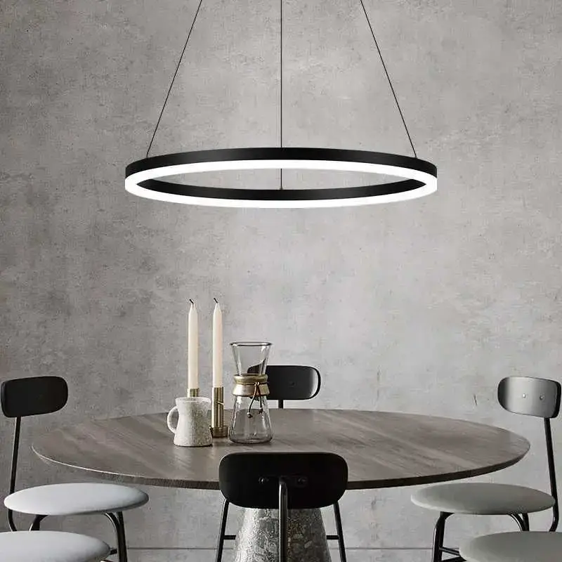 Lampes led suspendues à anneau rond nordique minimaliste Meilleur Choix