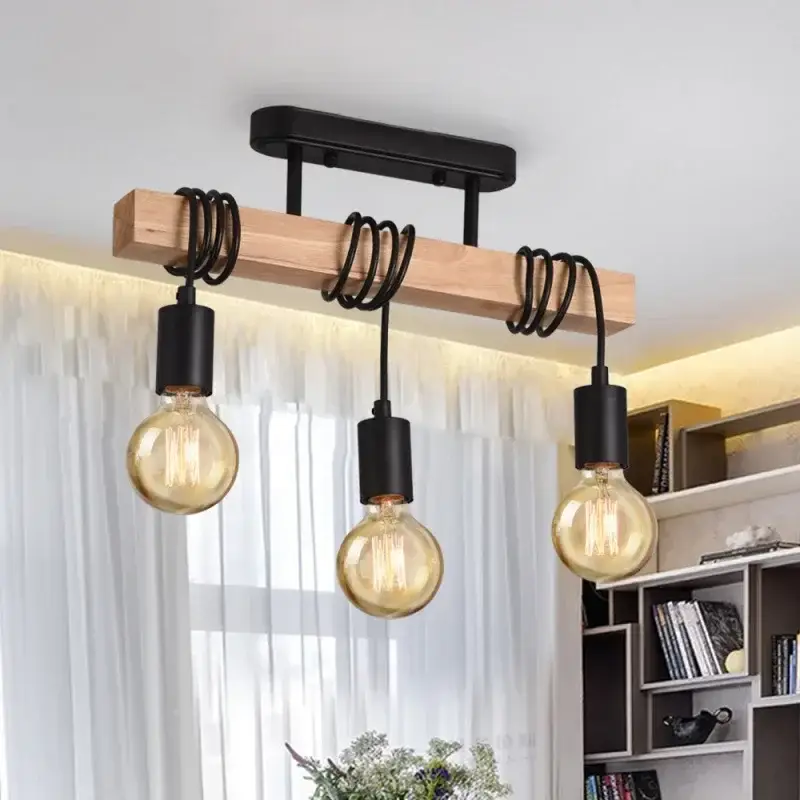 Suspension double usage en bois art américain rétro décoratif Meilleur Choix