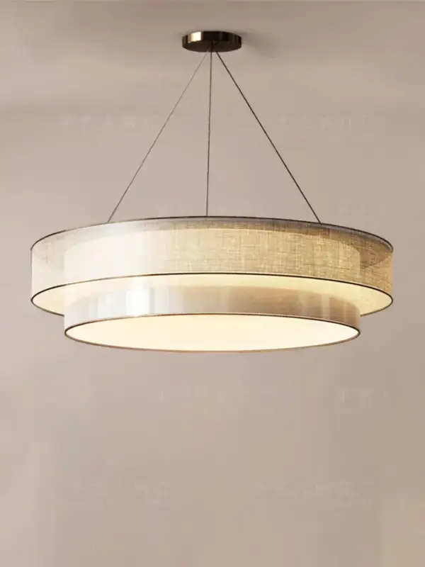 Lustre circulaire style chinois zen avec tissu luminaire ingénierie Dernier Modèle