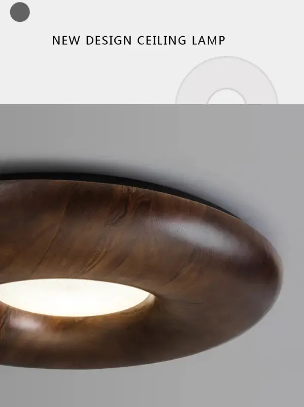 Plafonnier led design rétro moderne en bois foncé grand lustre Bon Marché