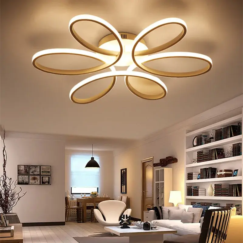 Top Vente Modern nordic led chandelier with remote control, flower shaped
