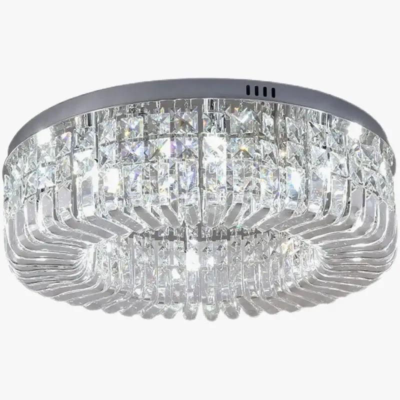 Modern round nordic crystal chrome led chandelier pendant Pas Cher