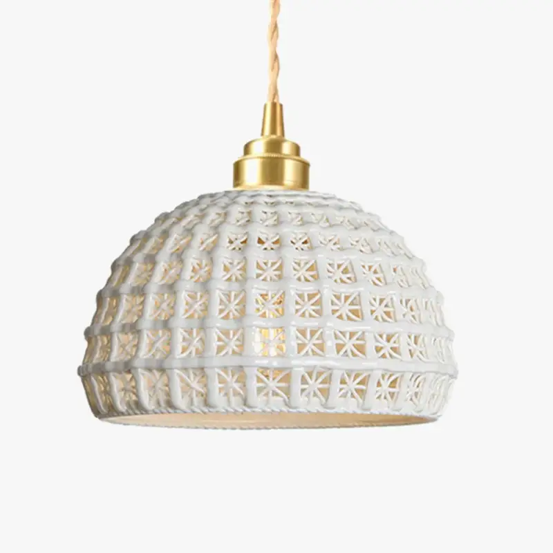 Prix Choc Nordic retro brass and ceramic led pendant light
