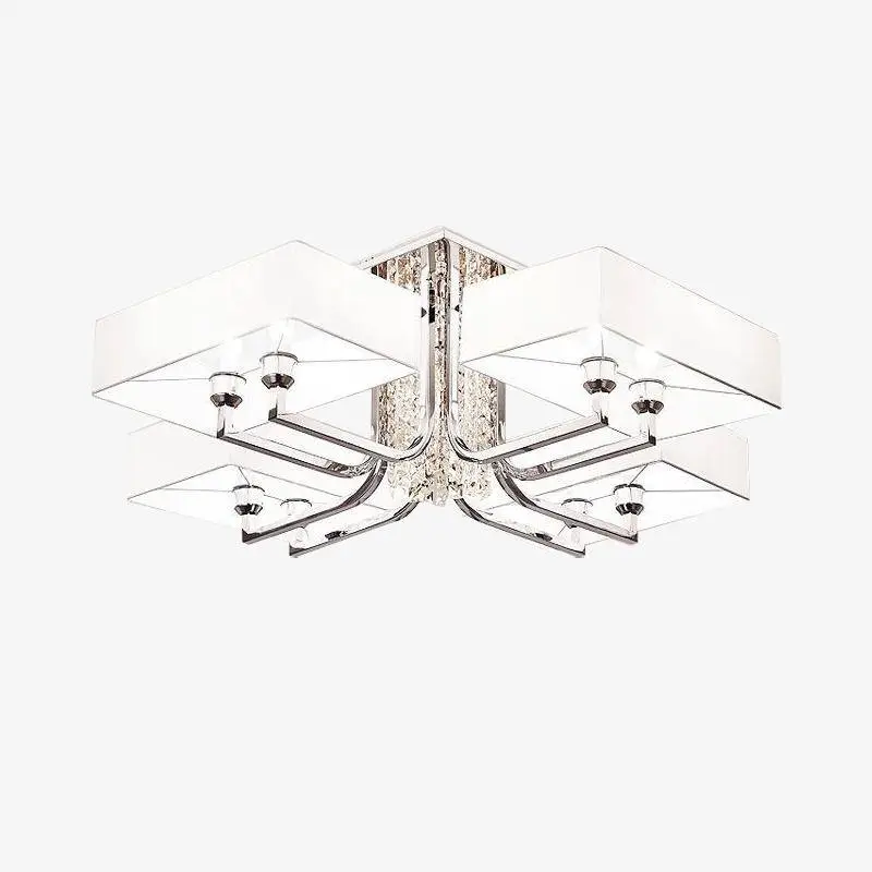 Chrome crystal and glass designer chandelier with large luxury lamp... Livraison Express