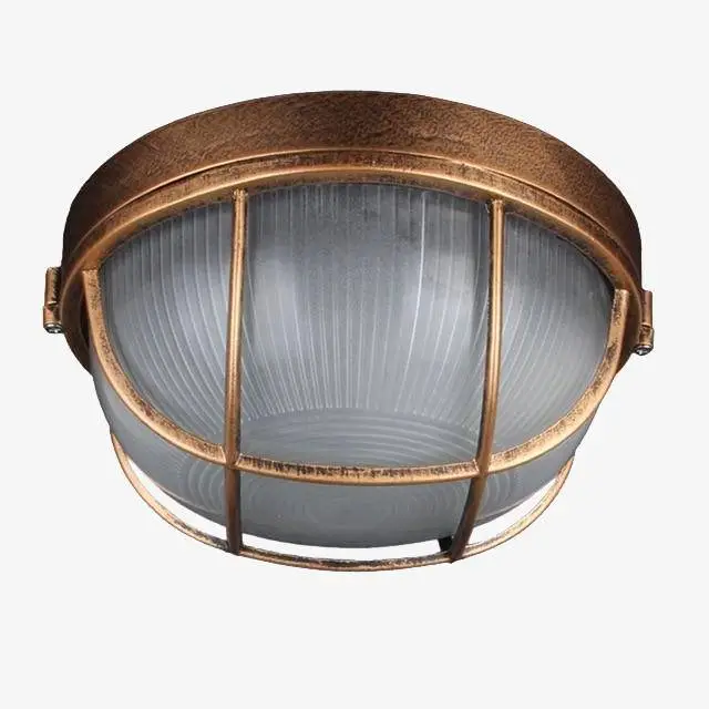 Vintage round outdoor led ceiling light with grill Prix Choc