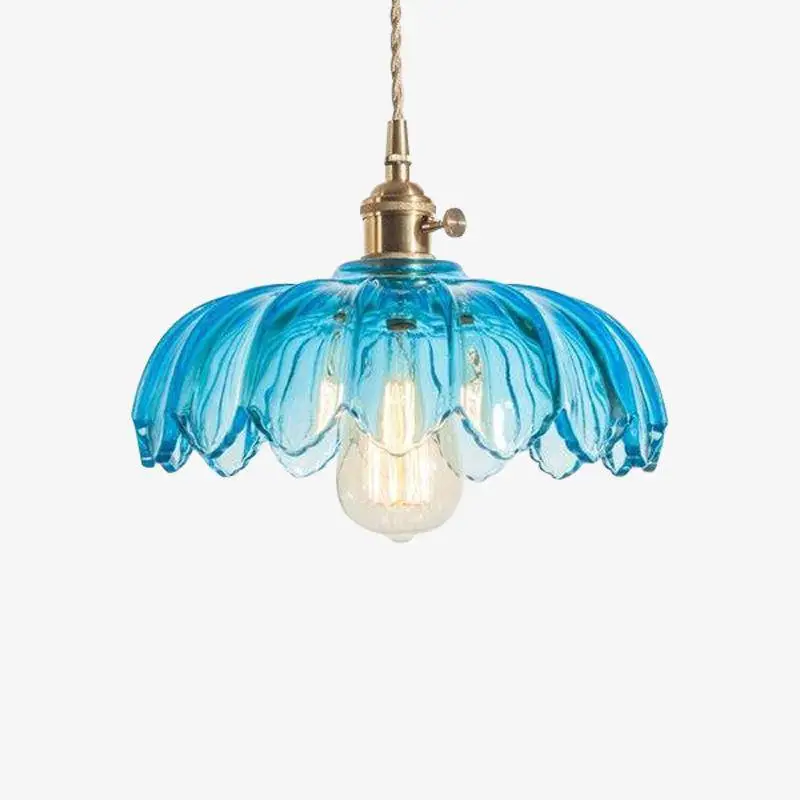 Paiement Sécurisé Coloured glass pendant light vintage japanese flower style
