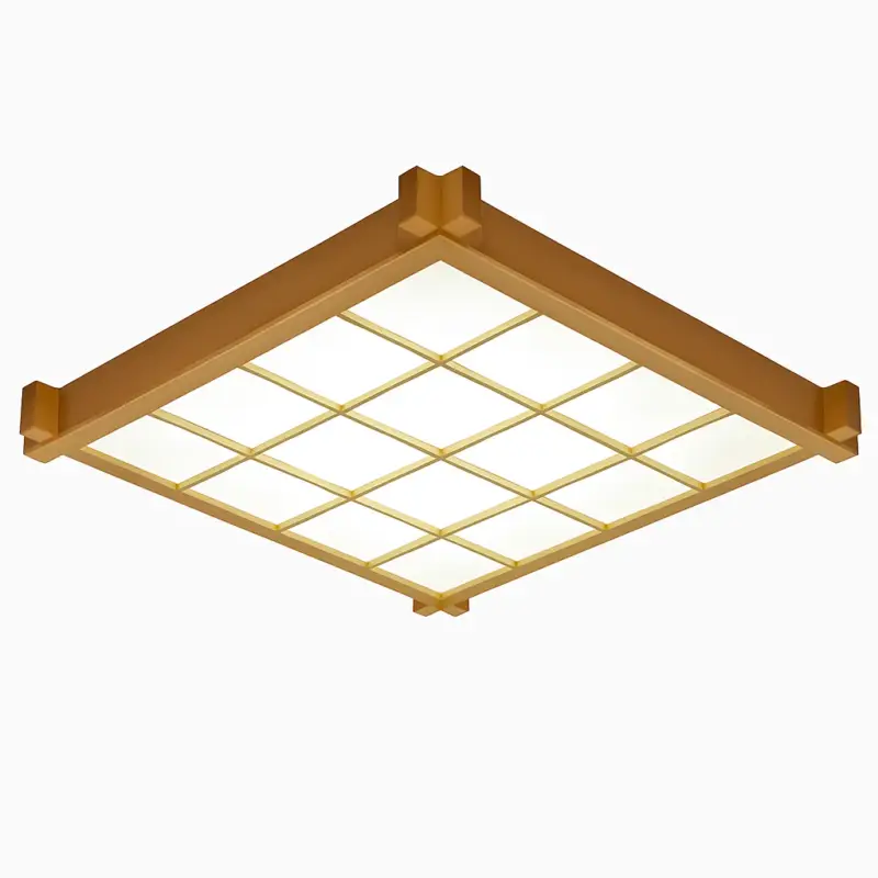 Ultra-slim japanese style wood led ceiling light with sheepskin cover Retour Gratuit