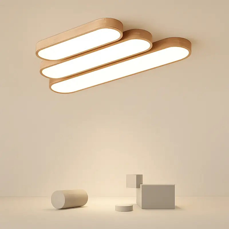 Nouveauté Minimalist solid wood ceiling lights with acrylic panels new collec...