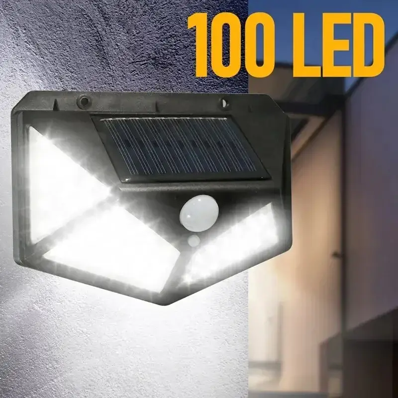 Waterproof outdoor solar wall light with motion sensor 100 led Prix Cassé