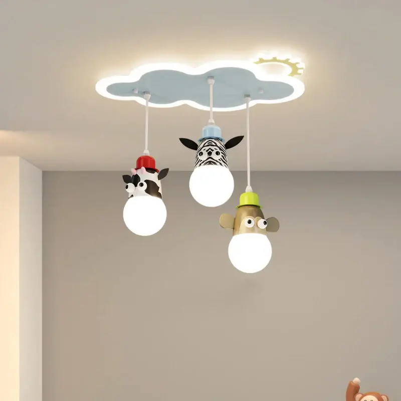 Usine Directe Cartoon animal chandelier with cloud night lights for children