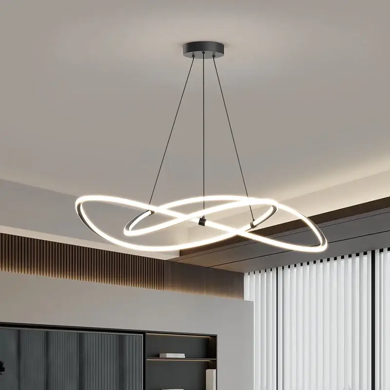 Black white art design bedroom pendant lamps 60cm 80cm 100cm minima... Affaire À Saisir