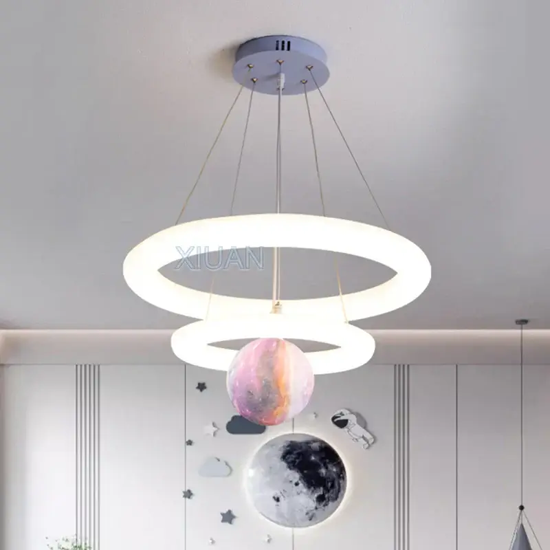 Creative children's room pendant lamps 360 degree lighting annu... Acheter En Ligne