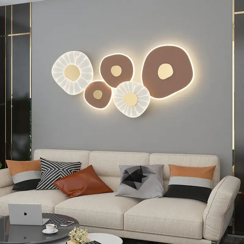Lotus leaf led wall light with 3 lights, variable dimming, artistic... Bon Plan