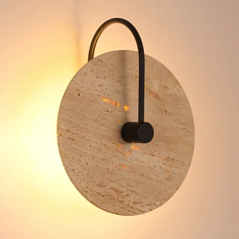 Jusqu'à Épuisement Des Stocks Vintage round natural stone wall light indoor led