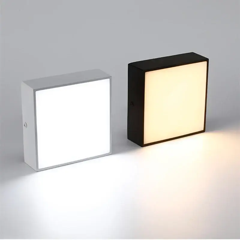 Produit De Marque 1pcs black light white light surface mount led panel bulb round squ...