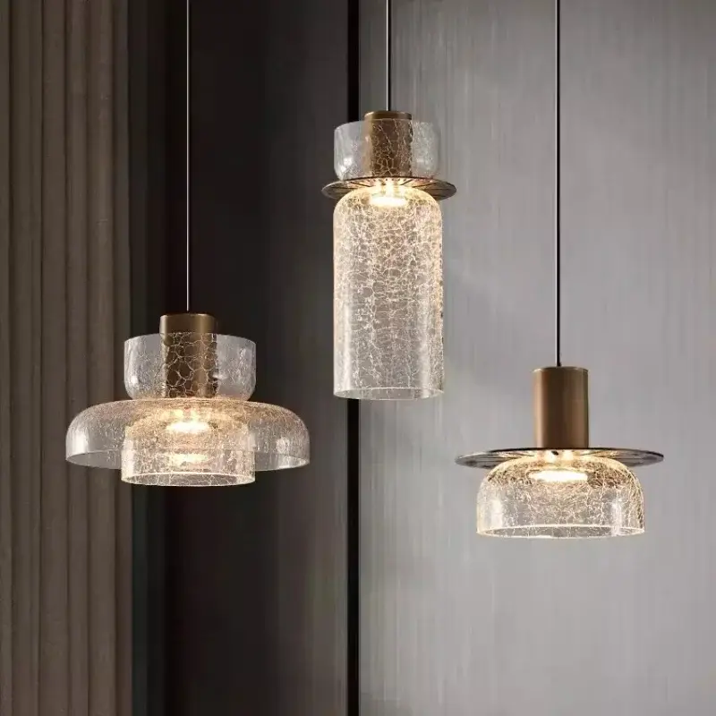 Soldes Retro crackled glass chandelier for modern interiors