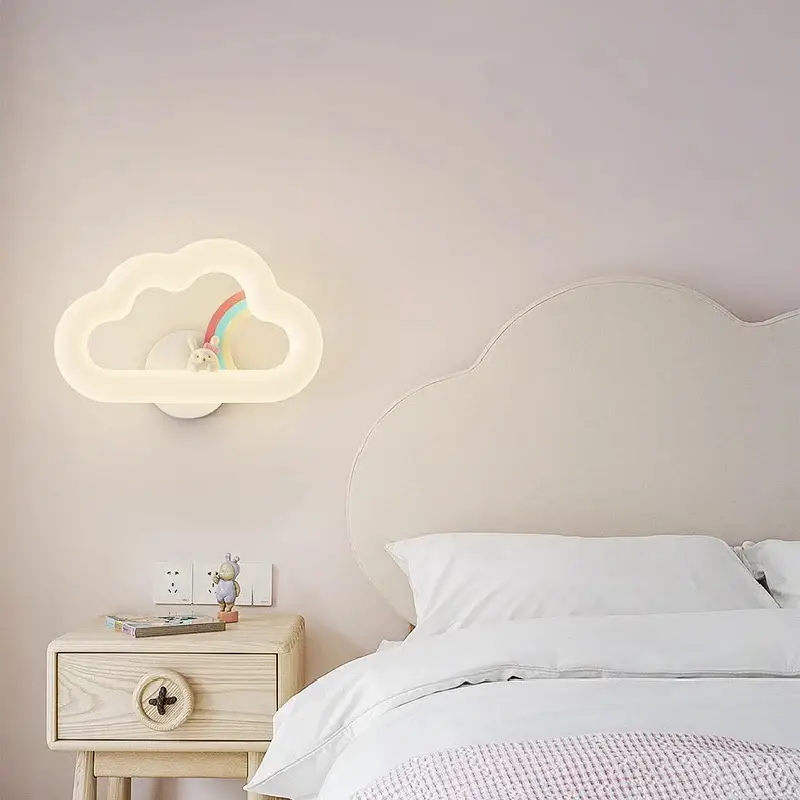 Rainbow cloud led wall light for children's room Prix Promo