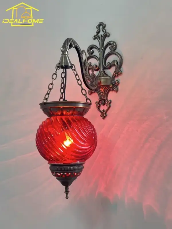 Commander Maintenant Ottoman design colourful glass wall light for café and restaurant