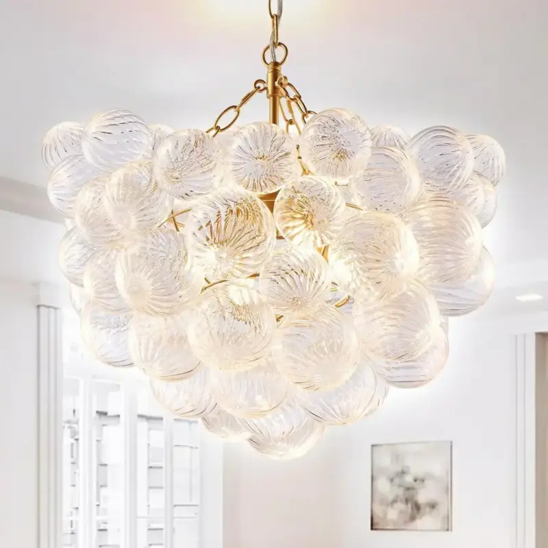Jusqu'à Épuisement Des Stocks Modern glass bubble pendant chandelier for elegant interiors