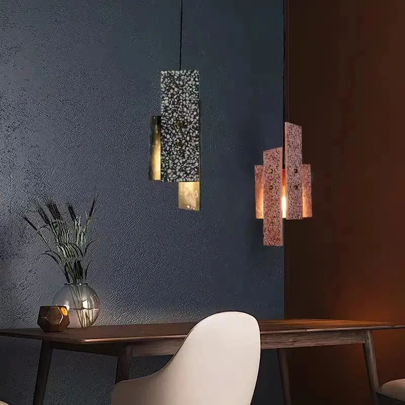 Adjustable art deco terrazzo pendant light for elegant interiors Prix Choc
