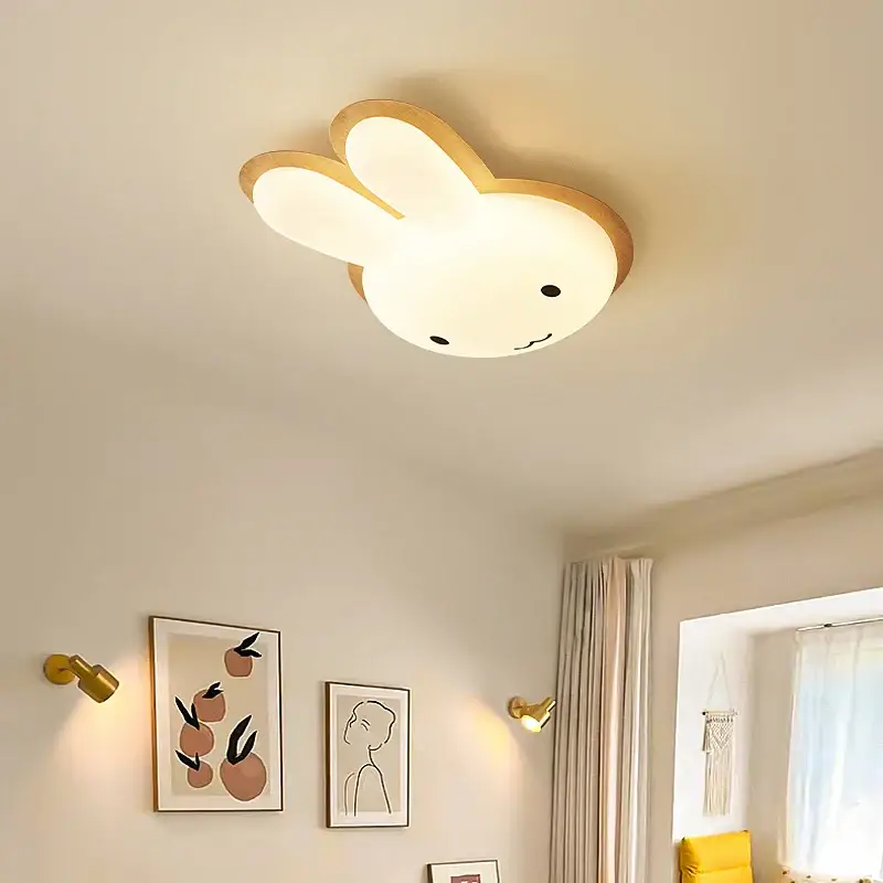 Acheter En Ligne Modern children's chandelier with wooden rabbit design