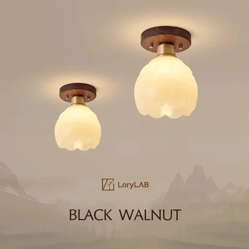 Walnut wood art resin, wabi-sabi modern vintage style, ceiling ligh... Expédié Aujourd'hui