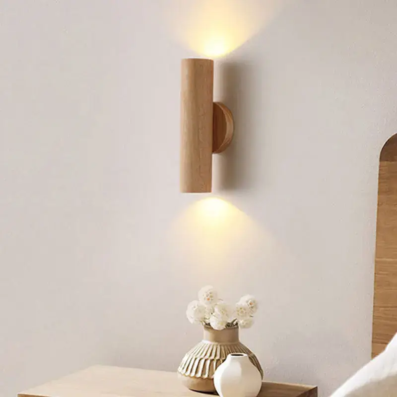 Modern wooden led wall light for indoor and outdoor decor Jusqu'à Épuisement Des Stocks