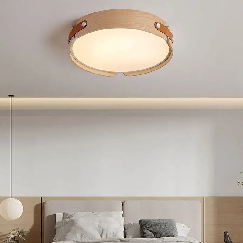 Modern wooden ceiling light with remote control for interior decora... Authentique