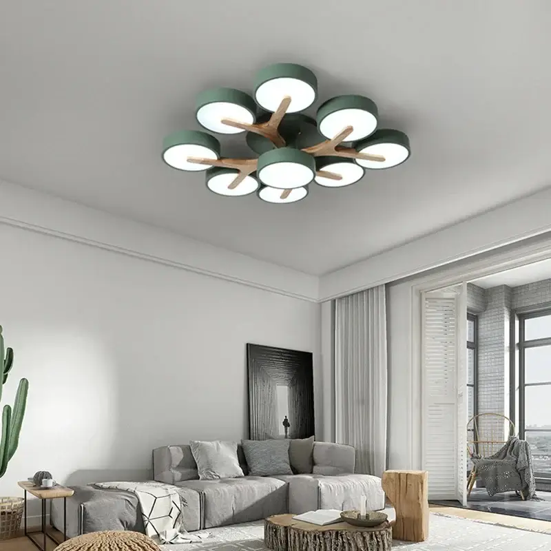 Modern wooden chandelier for bright nordic interior decoration Seulement Aujourd'hui