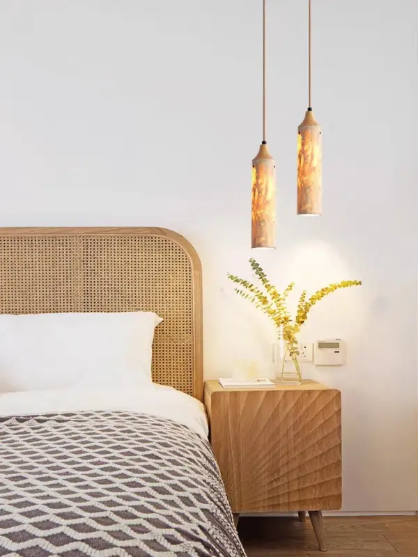 Japanese wabi-sabi wooden chandelier for interior decoration Réduction