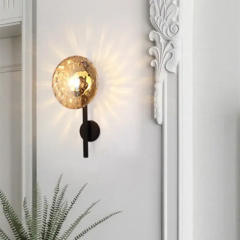 Ceto retro glass round luxury indoor wall light Livraison Express