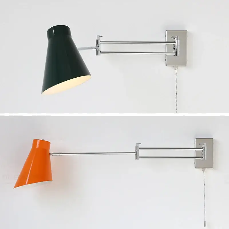 Foldable and extendable industrial metal wall light Commander Vite