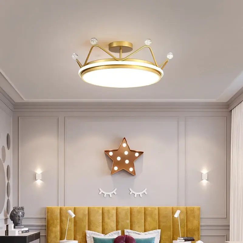 Offre Limitée Modern led crown ceiling light for children's bedroom