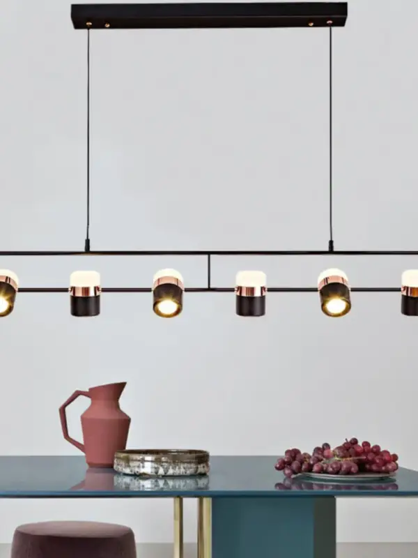 Promotion Saisonnière Nordic designer strip restaurant chandelier minimalist creative bar...