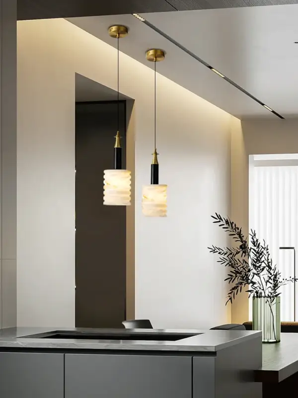 Top Vente Modern pendant light in natural stone for minimalist lighting
