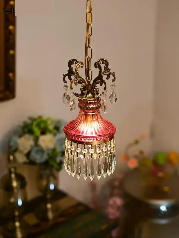 French retro crystal pendant for a luxurious atmosphere Pas Cher